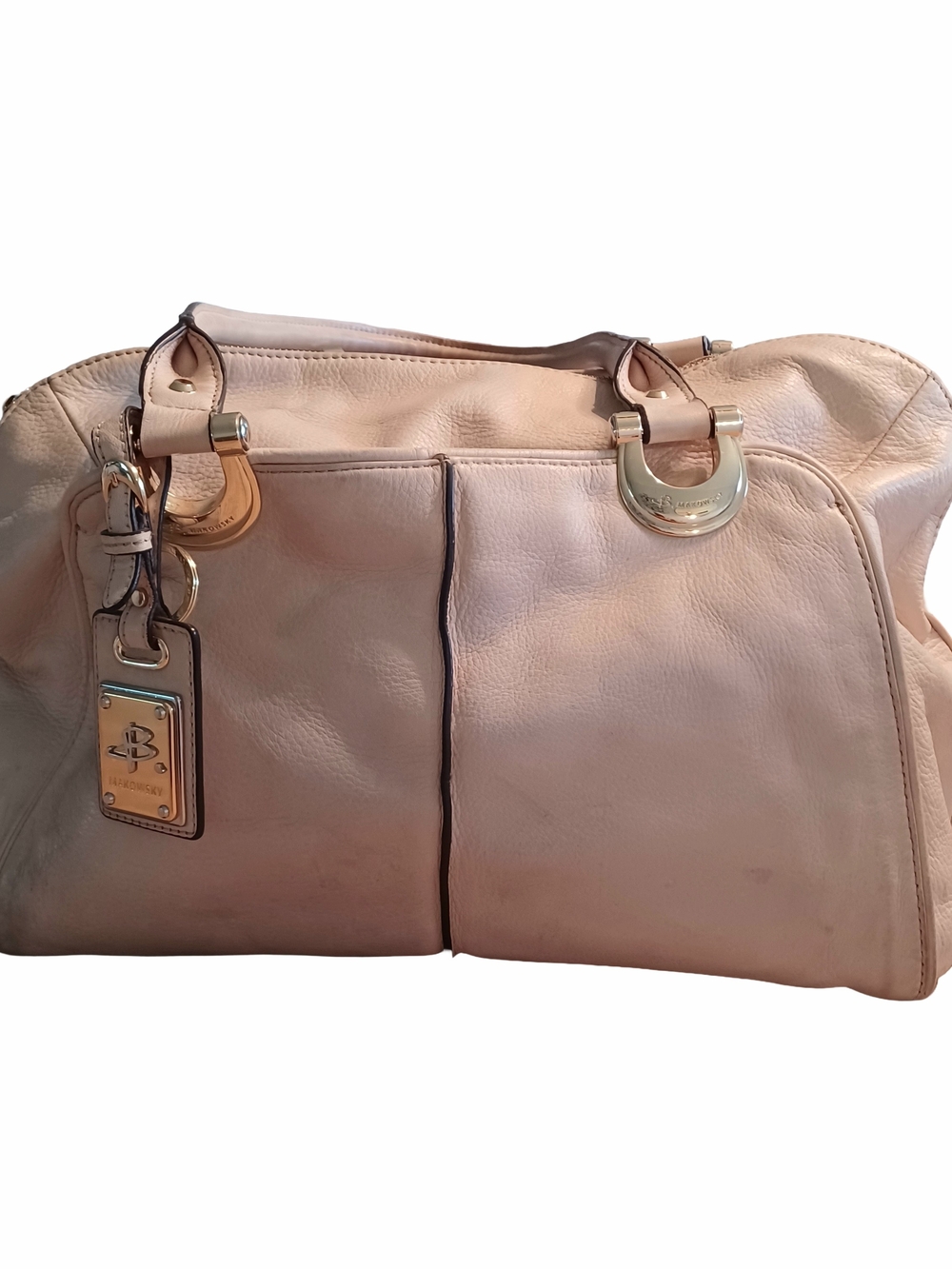 B. MAKOWSKY A204237-DOUBLE HANDLE LEATHER SHOULDER BAG